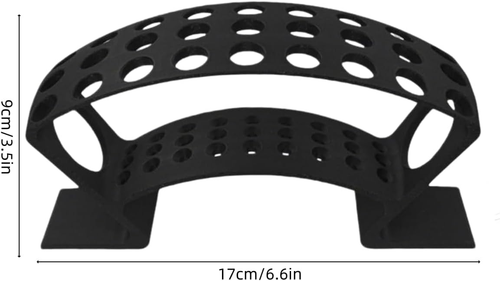 Black 27-slot dart display stand with dimensions